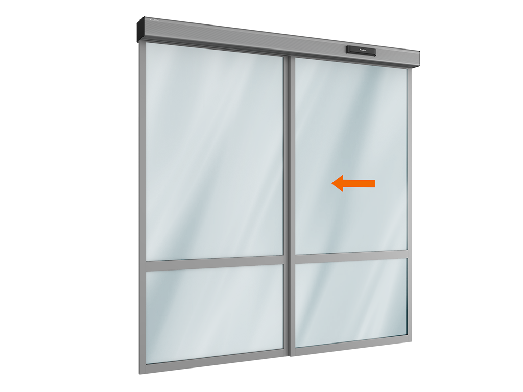 AD-SP privodi uchun avtomatik surma eshik komplekti (bitta harakatlanuvchi va bitta harakatsiz lightramka)